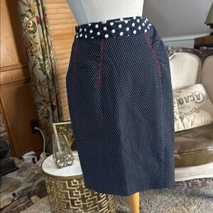 Baraschi Polka Dot Pencil Skirt - Navy/Red 4